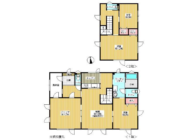 Floor plan. 21,800,000 yen, 4LDK, Land area 237.75 sq m , Building area 145.8 sq m Floor