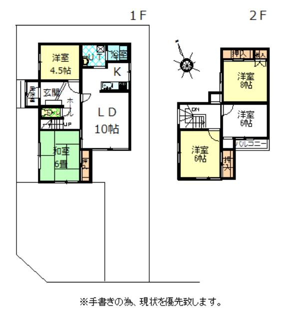 Floor plan. 15.8 million yen, 5LDK, Land area 177.59 sq m , Building area 100.44 sq m