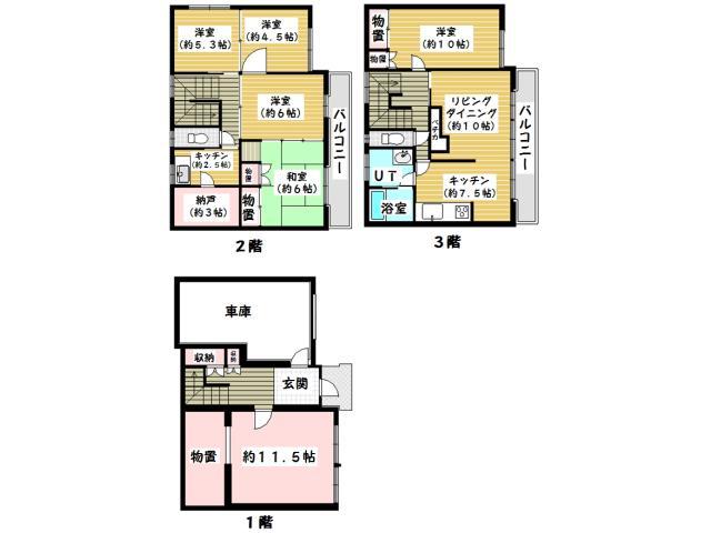 Floor plan. 32,500,000 yen, 4LDK+S, Land area 251.35 sq m , Building area 182.75 sq m Floor