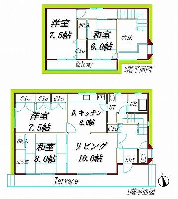 Floor plan. 14.8 million yen, 4LDK, Land area 212.84 sq m , Building area 116.35 sq m