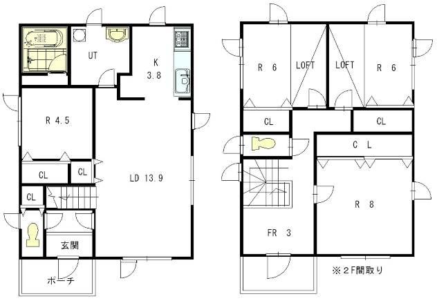 Floor plan. 24,800,000 yen, 4LDK, Land area 209.36 sq m , Building area 111.37 sq m
