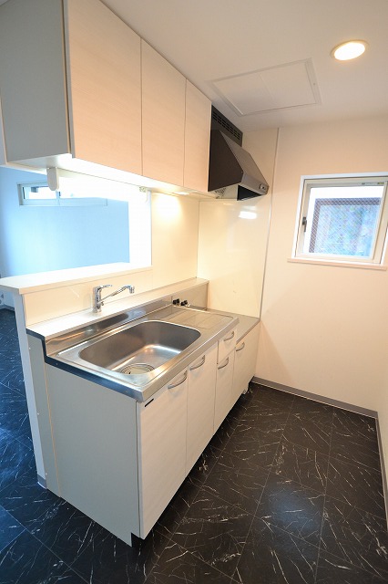 Kitchen.  ■ Happy to ventilation because there is a window