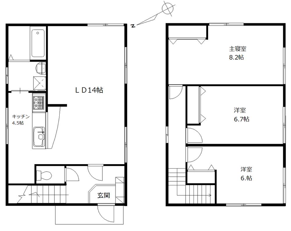 Floor plan. 18,800,000 yen, 3LDK, Land area 137.88 sq m , Building area 89.44 sq m