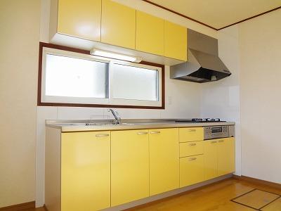 Kitchen. Bright colors of the system kitchen