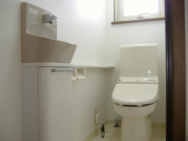 Toilet. Toilet with hand washing