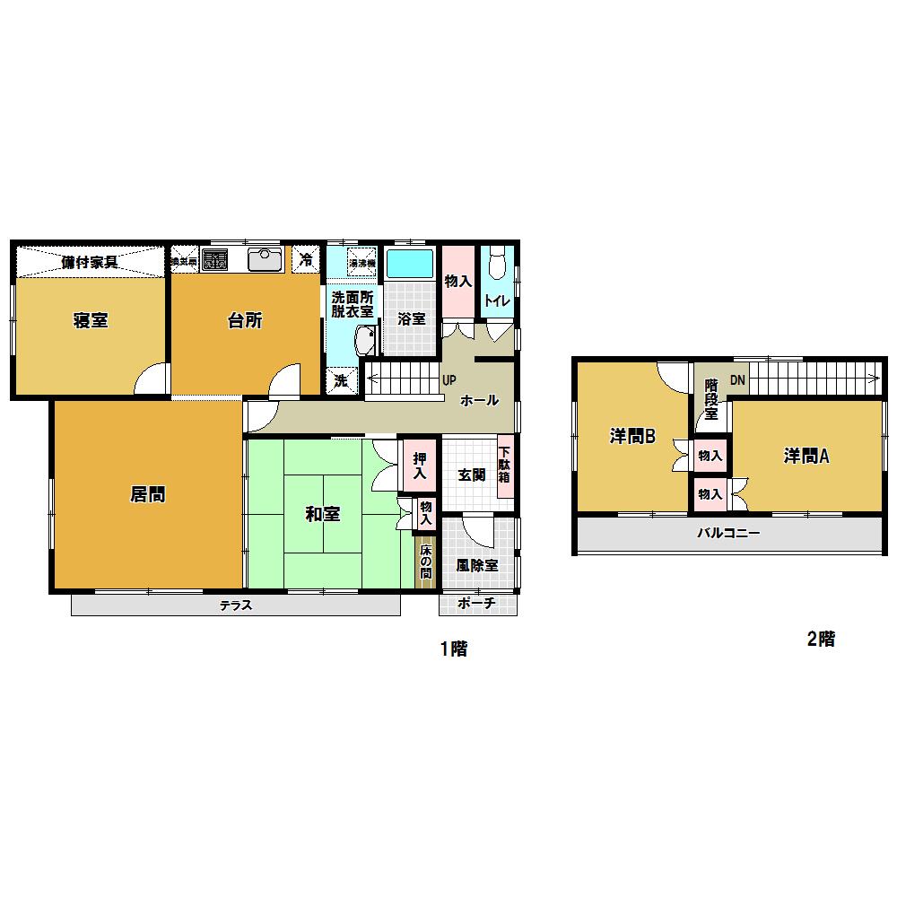 Floor plan. 4.8 million yen, 4LDK, Land area 302.6 sq m , Building area 119.23 sq m