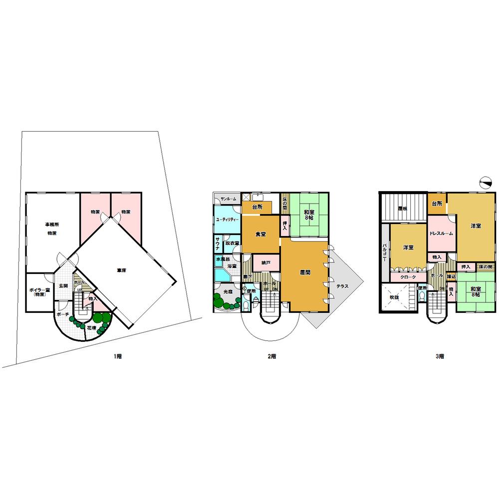 Floor plan. 14.8 million yen, 4LDK + S (storeroom), Land area 352.51 sq m , Building area 324.25 sq m