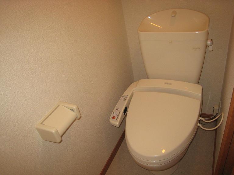 Toilet. It is a warm water washing toilet seat.