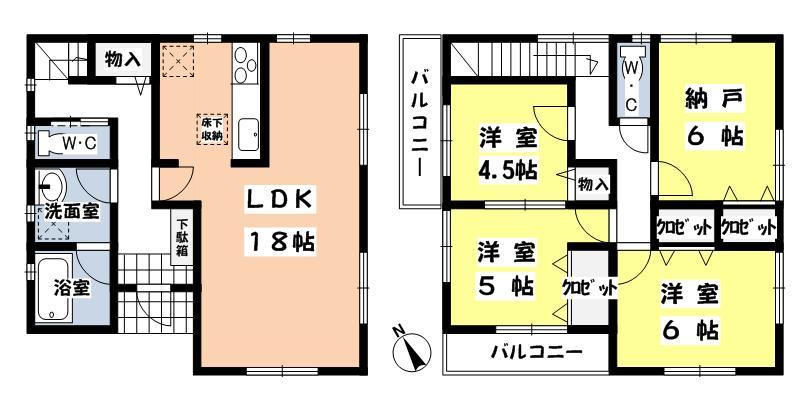 Floor plan. 33,800,000 yen, 3LDK + S (storeroom), Land area 132.15 sq m , Building area 94.77 sq m