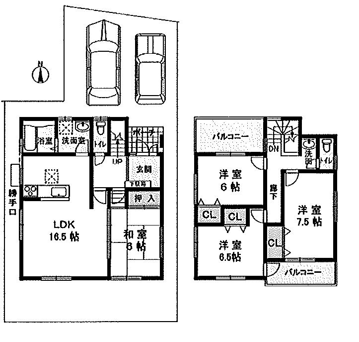 Floor plan. 28.8 million yen, 4LDK, Land area 119.52 sq m , Building area 104.34 sq m