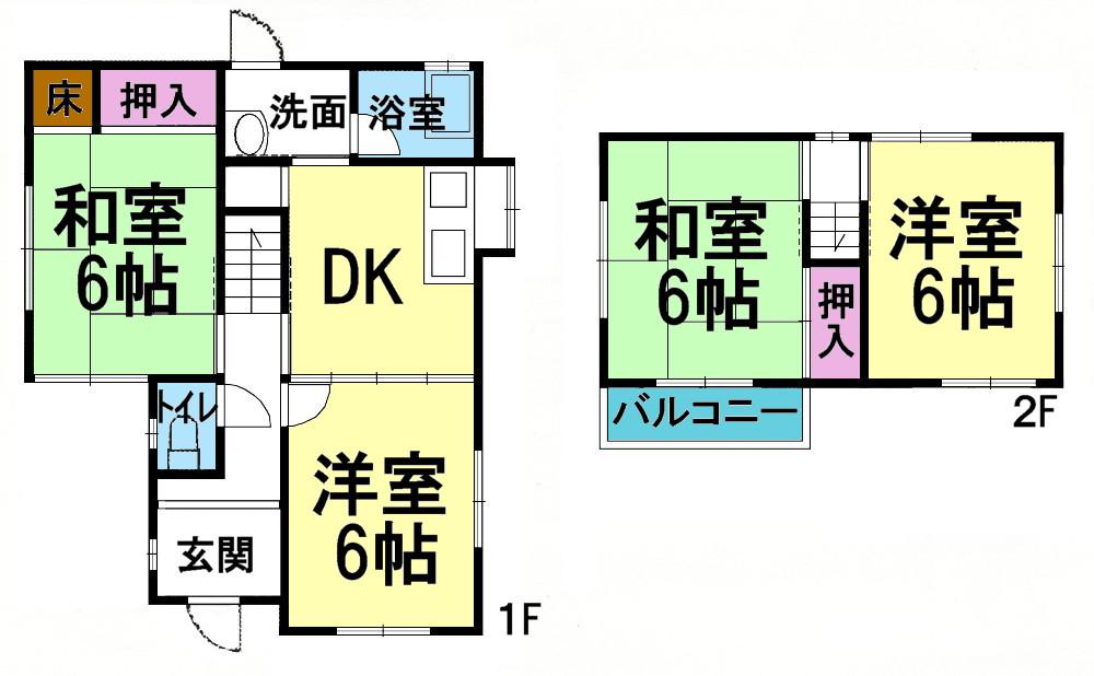 Floor plan. 6.9 million yen, 4DK, Land area 85.81 sq m , Building area 67.06 sq m