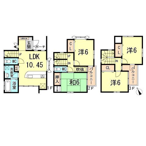 Floor plan. 18,800,000 yen, 4LDK, Land area 100 sq m , Building area 88.69 sq m