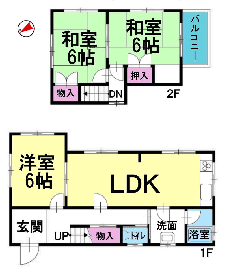 Floor plan. 7,980,000 yen, 3LDK, Land area 139.99 sq m , Building area 72.09 sq m