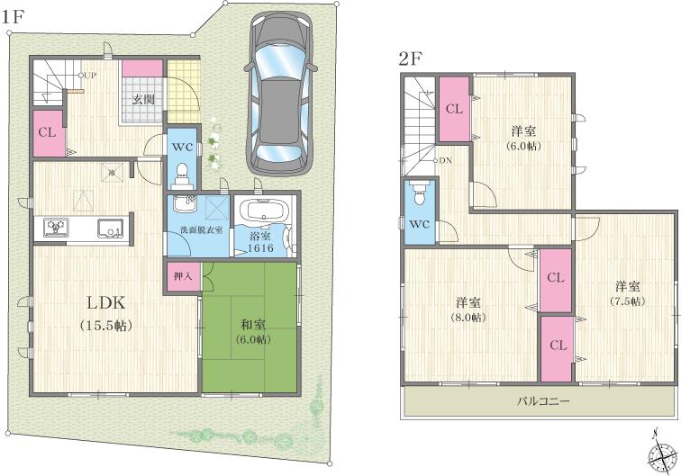 Floor plan. Morning mist until the elementary school 960m