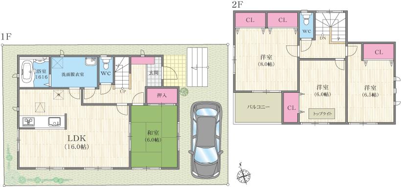 Floor plan. Morning mist until the elementary school 960m