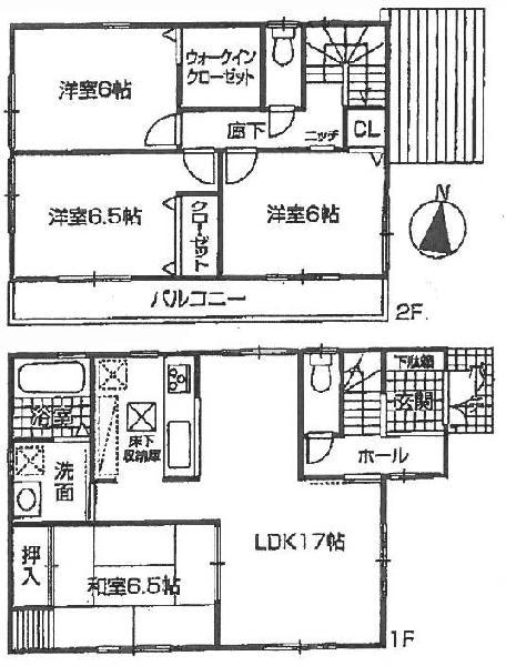 Floor plan. 19,800,000 yen, 4LDK, Land area 169.42 sq m , Building area 98.41 sq m