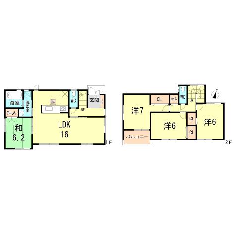 Floor plan. 25,800,000 yen, 4LDK, Land area 146.04 sq m , Building area 96.79 sq m
