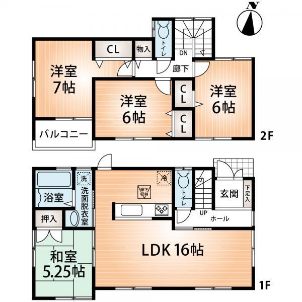 Floor plan. 25,800,000 yen, 4LDK, Land area 146.04 sq m , Building area 96.79 sq m