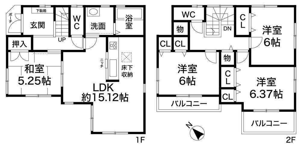 Floor plan. 18,800,000 yen, 4LDK, Land area 106.7 sq m , Building area 95.37 sq m