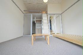 Living and room. With full-length mirror, There closet