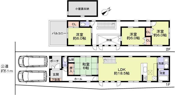 Floor plan. 32,800,000 yen, 4LDK, Land area 120.95 sq m , Building area 110.36 sq m