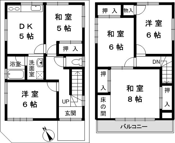 Floor plan. 13,900,000 yen, 5DK, Land area 69.42 sq m , Building area 86.26 sq m