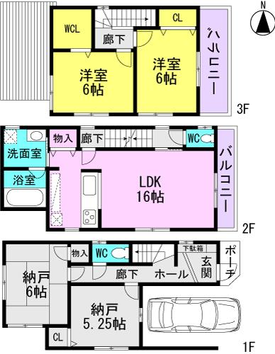 Floor plan. 26,900,000 yen, 2LDK + 2S (storeroom), Land area 70.02 sq m , Building area 106.11 sq m