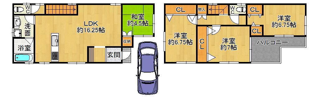 Floor plan. 29,800,000 yen, 4LDK, Land area 80.71 sq m , Building area 92.94 sq m