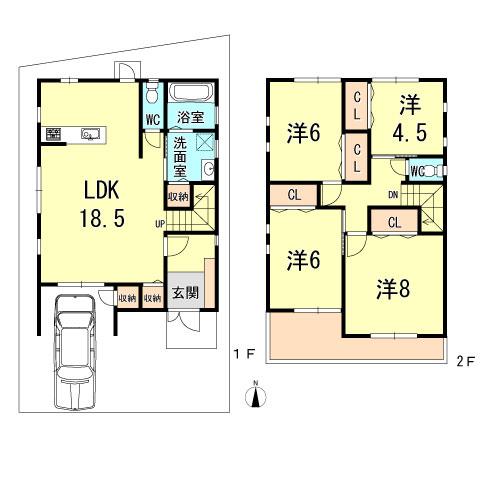 Floor plan. 31,800,000 yen, 4LDK, Land area 100.97 sq m , Building area 110.97 sq m