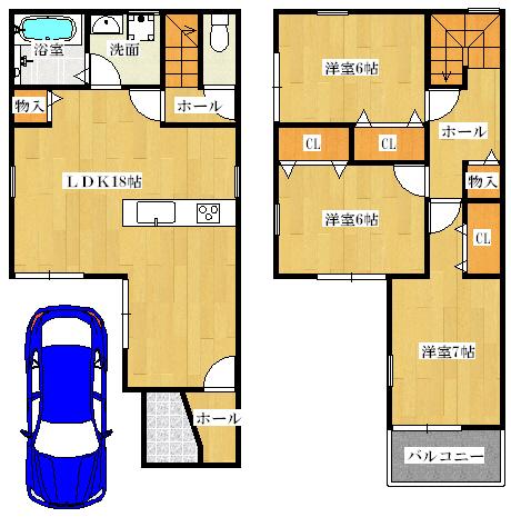 Floor plan. 26,800,000 yen, 3LDK, Land area 81.43 sq m , Building area 89.1 sq m   ◆ Floor plan