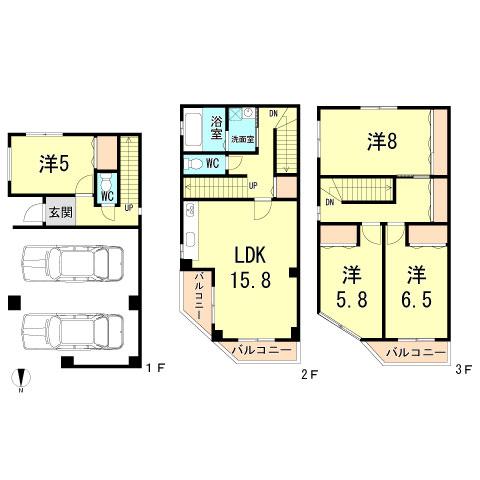 Floor plan. 26,800,000 yen, 4LDK, Land area 70.81 sq m , Building area 114.74 sq m