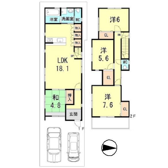 Floor plan. 39,800,000 yen, 4LDK, Land area 102.69 sq m , Building area 101.73 sq m