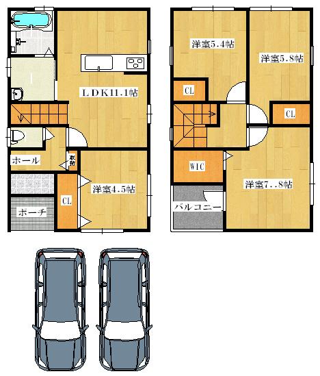 Floor plan. 34,300,000 yen, 4LDK, Land area 146.16 sq m , Building area 88.5 sq m   ◆ Floor plan