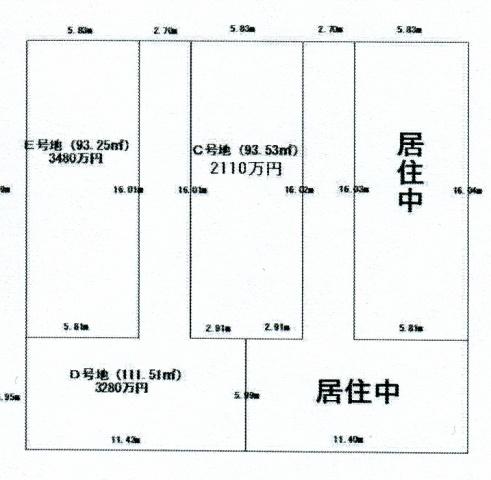 Compartment figure. Land price 21.1 million yen, Land area 93.53 sq m