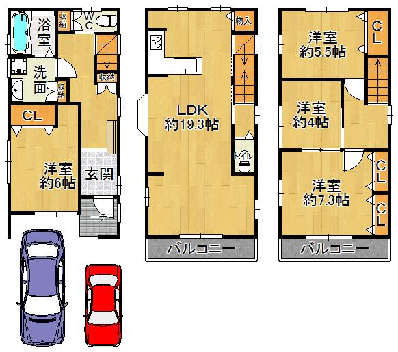 Floor plan. 31,800,000 yen, 4LDK, Land area 76.03 sq m , Building area 114.43 sq m