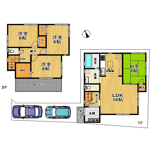 Floor plan. 31,800,000 yen, 4LDK, Land area 119.6 sq m , Building area 93.15 sq m