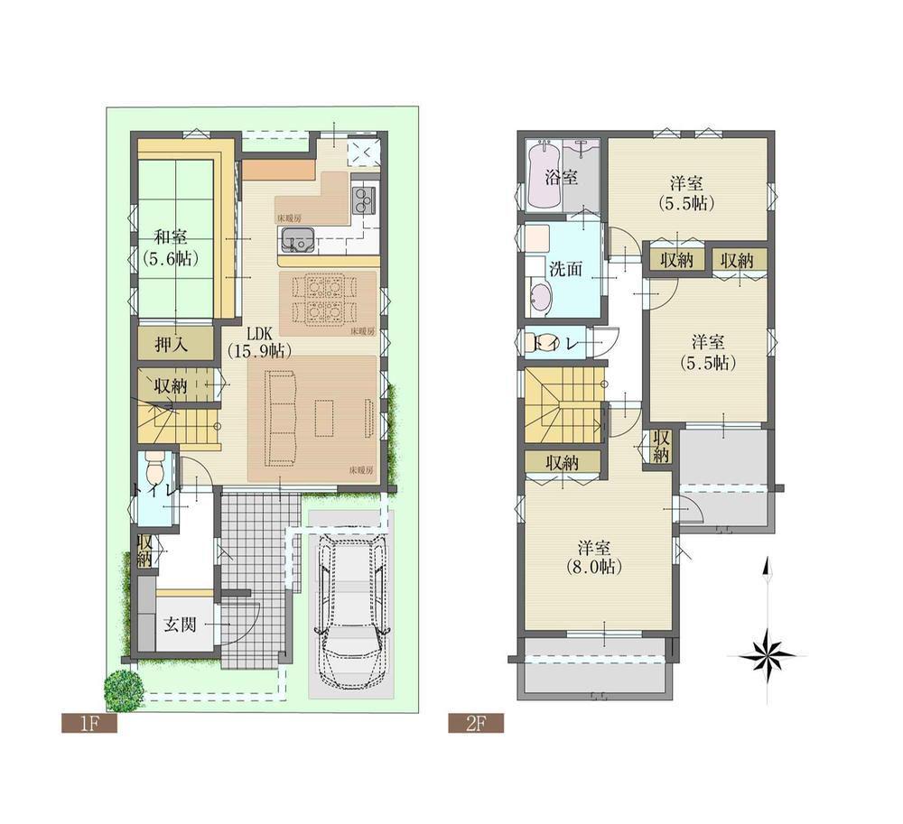 Floor plan. Hankyu 6-minute walk to Sonoda Hankyu Plaza that is on-site to "Sonoda Station". Beginning a number of specialty stores is visiting the super of Koyo and Matsumotokiyoshi. Very convenient according to the way home from work.