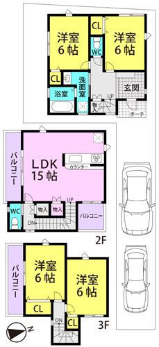 Floor plan. 33,800,000 yen, 4LDK, Land area 99.75 sq m , Building area 97.71 sq m
