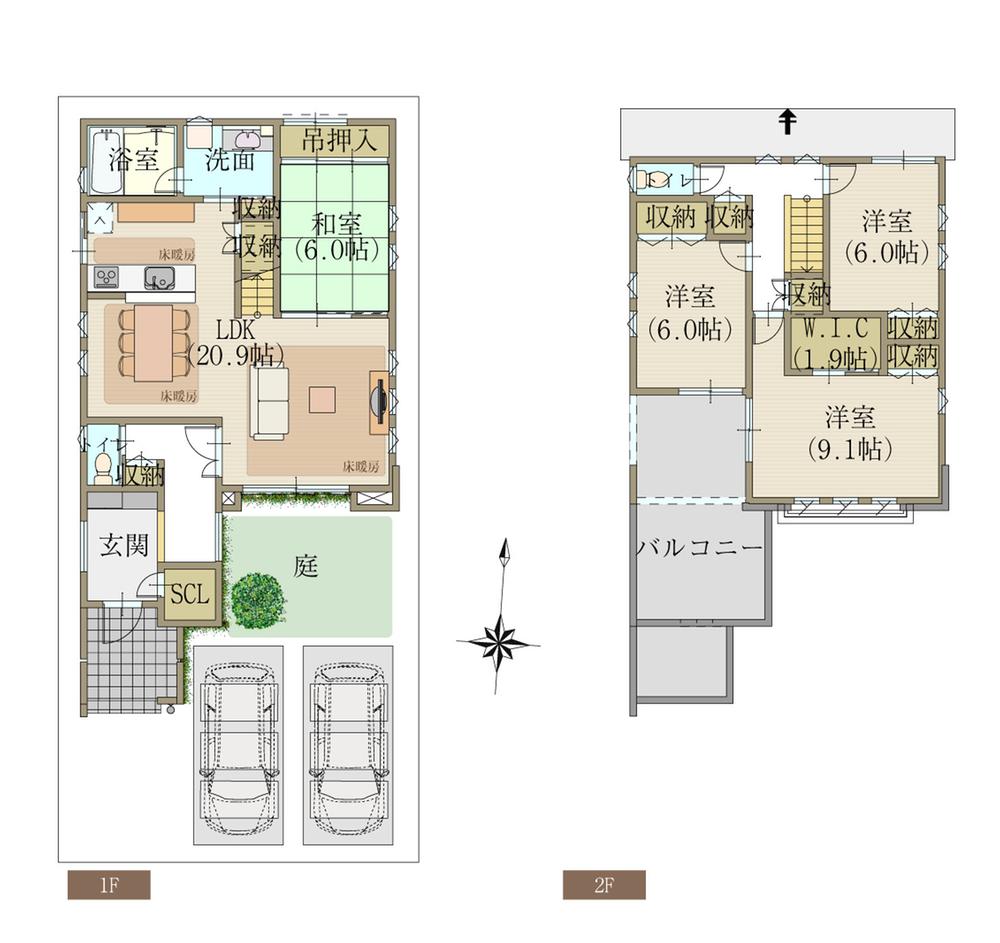 Floor plan. (B No. land), Price 69,900,000 yen, 4LDK, Land area 153.4 sq m , Building area 123.73 sq m