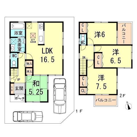 Floor plan. 31,800,000 yen, 4LDK, Land area 105.66 sq m , Building area 95.57 sq m