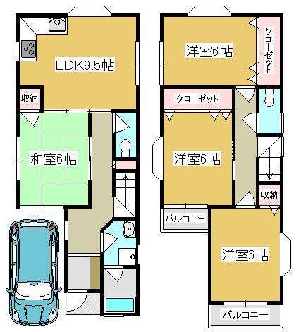 Floor plan. 24,800,000 yen, 4LDK, Land area 70 sq m , Building area 82.14 sq m