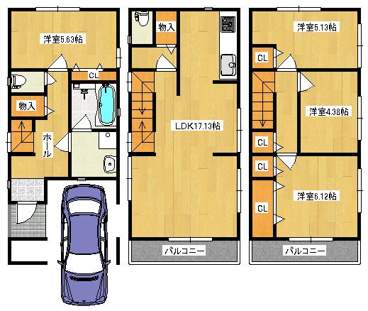 Floor plan. 30,800,000 yen, 2LDK + 2S (storeroom), Land area 70.6 sq m , Building area 109.92 sq m   ◆ Floor plan
