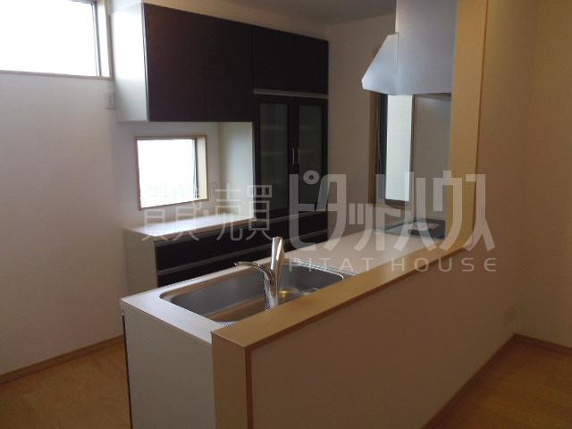 Kitchen. The entire living room overlooks from the kitchen in a face-to-face kitchen