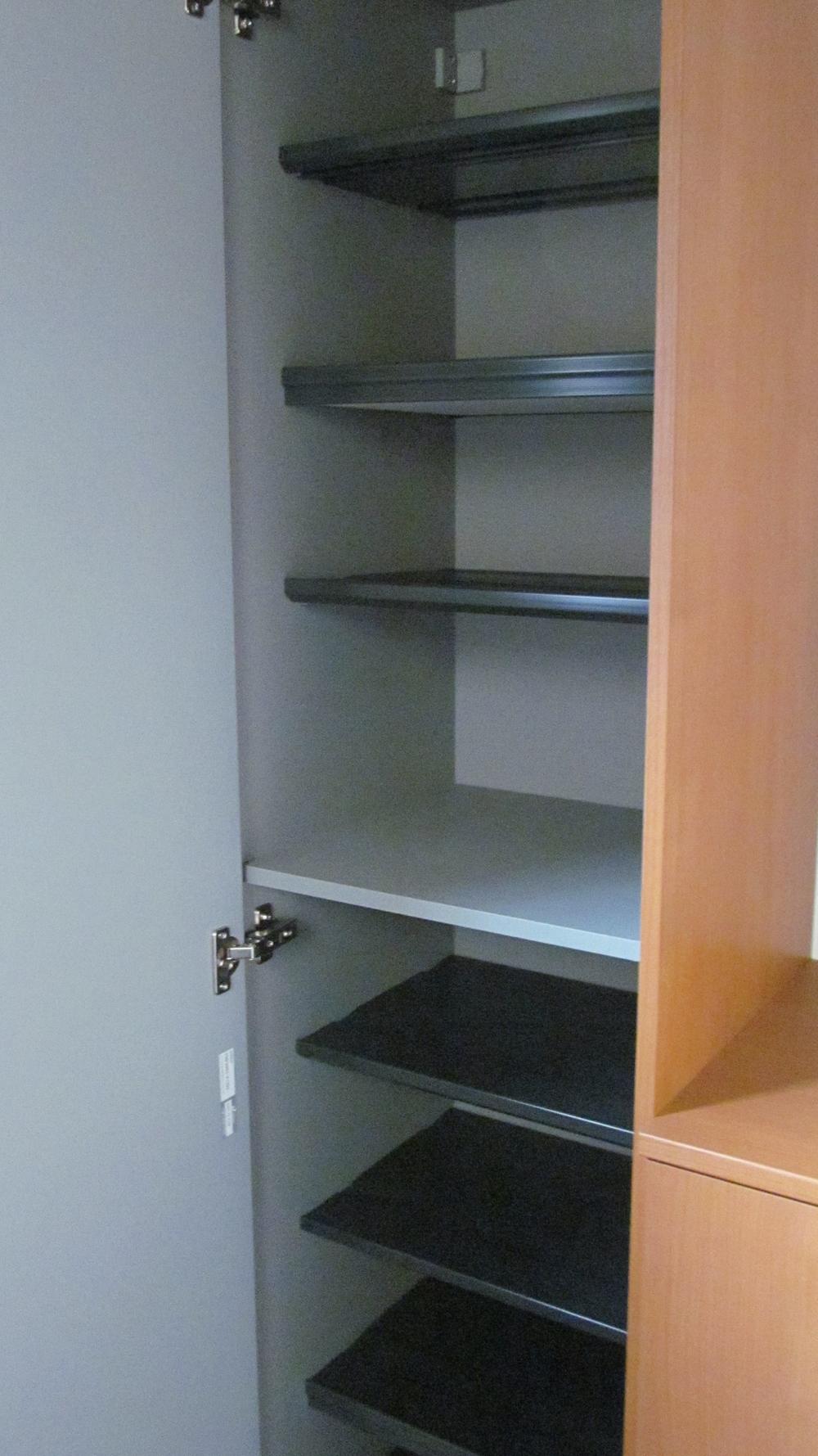 Receipt. Also neat storage family of shoes in the shoe box-to-ceiling.