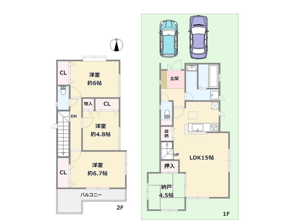 Floor plan. (No. 1 location plan), Price 33,800,000 yen, 4LDK, Land area 102.17 sq m , Building area 92.94 sq m