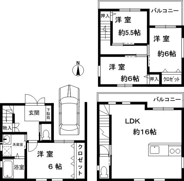 Floor plan. 23.8 million yen, 4LDK, Land area 69.11 sq m , Building area 105.7 sq m