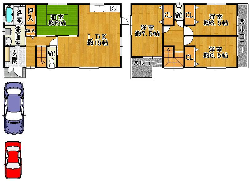 Floor plan. (No. 3 locations), Price 32,800,000 yen, 4LDK, Land area 118.58 sq m , Building area 99.63 sq m