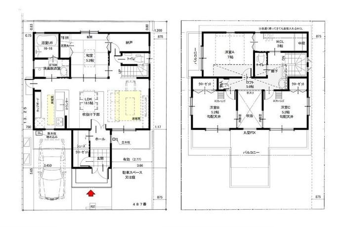 Floor plan. 47,800,000 yen, 4LDK, Land area 131.43 sq m , Two building area 108.94 sq m parking parallel