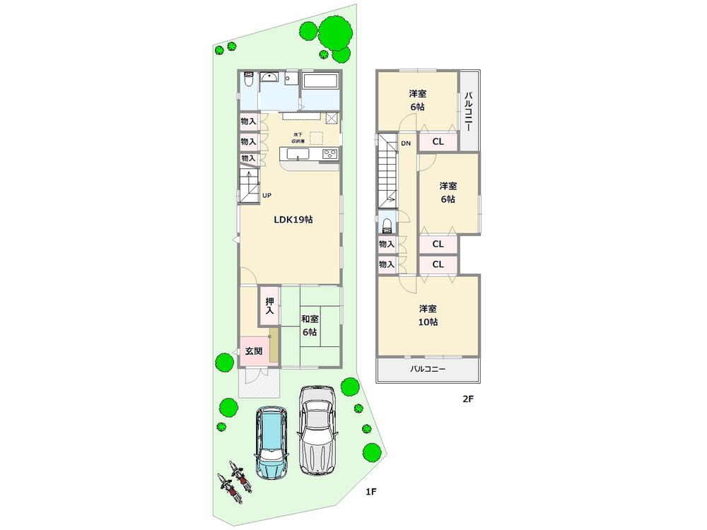Floor plan. (No. 2 land plan), Price 41,800,000 yen, 4LDK, Land area 110.5 sq m , Building area 113.02 sq m
