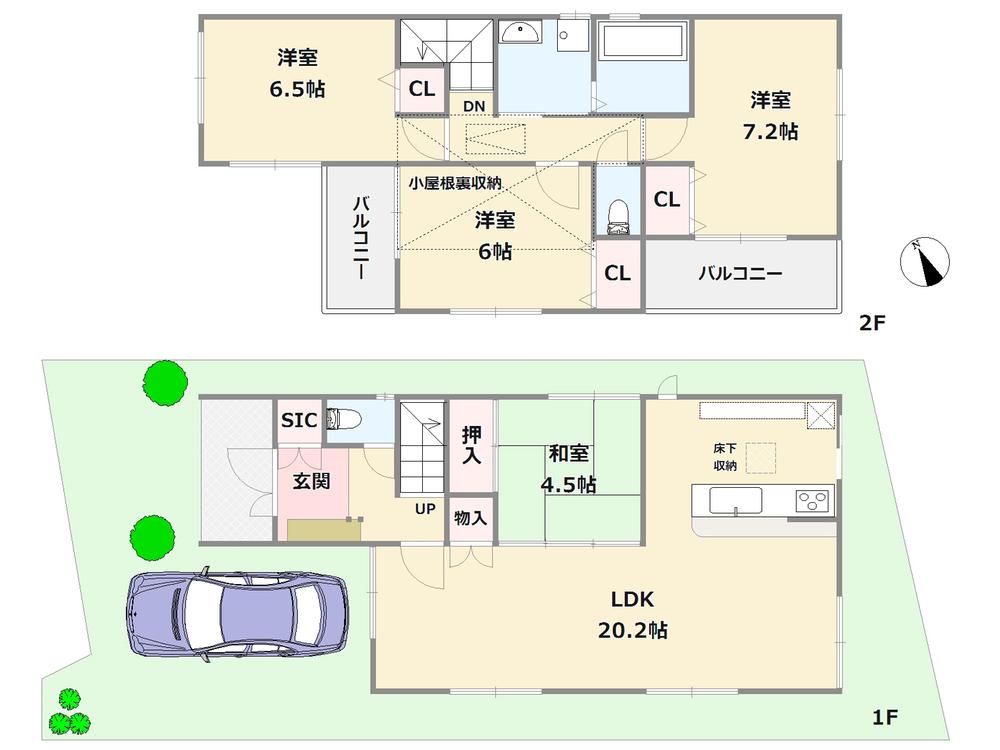 Floor plan. (No. 3 land plan), Price 37,800,000 yen, 4LDK, Land area 103.34 sq m , Building area 110.54 sq m